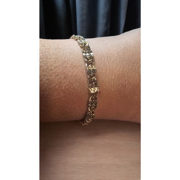 Vintage Sarah Coventry Signed Gold Tone Chain Links Clasp Bracelet - Picture 1 of 5